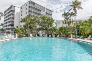 The pool of a Naples rental to relax in on a 4th of July vacation in Florida.