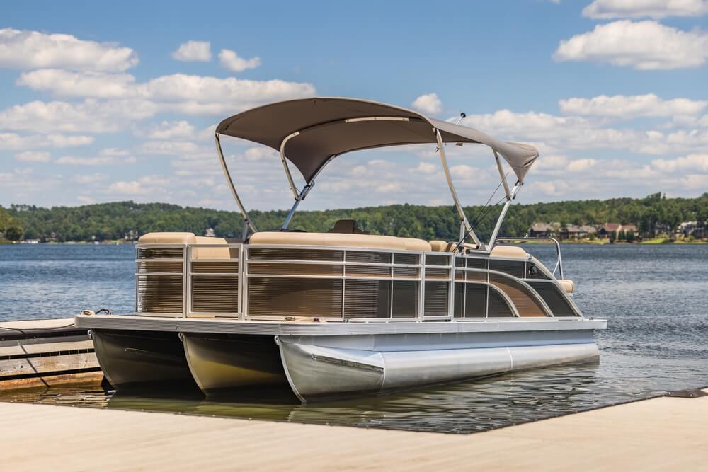 A pontoon rental on the water in Naples, Florida.