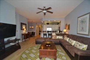 The living area of a Naples, Florida, rental close to fine dining spots.